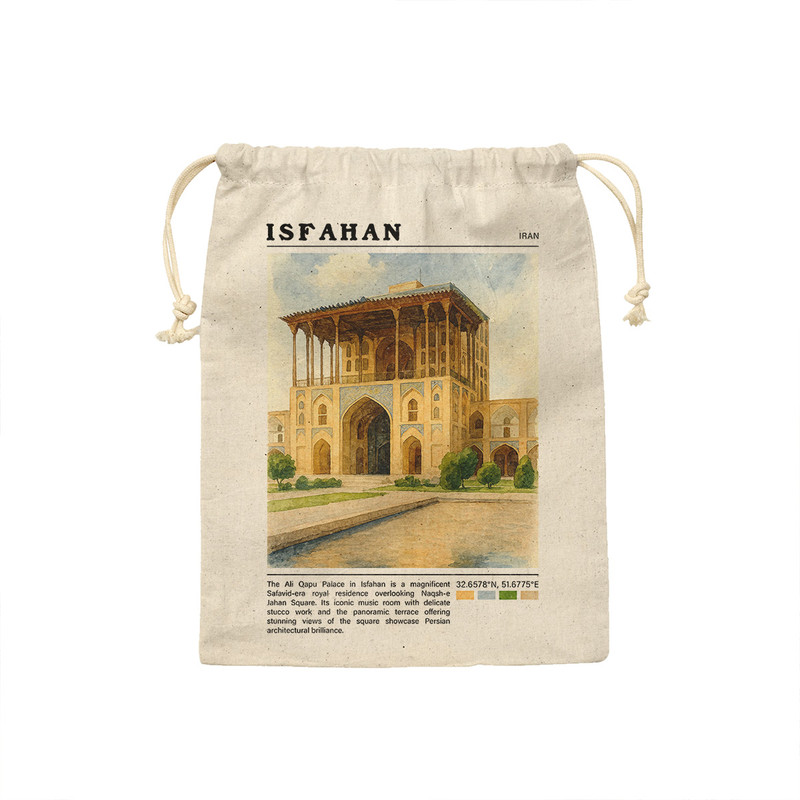 کیسه نان و سبزی ترمه طراحان ایده مدل عمارت عالی قاپو اصفهان کد map0805 - M سایز 23x33 سانتی متر
