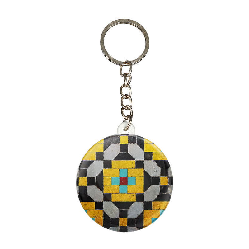 جاکلیدی مدل کاشی زرد و مشکی کد 1115