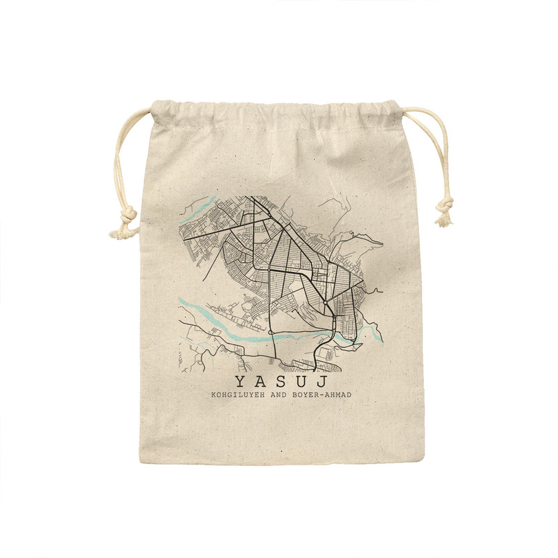 کیسه نان و سبزی ترمه طراحان ایده مدل نقشه شهر یاسوج کد map0522 - S سایز 19x19 سانتی متر