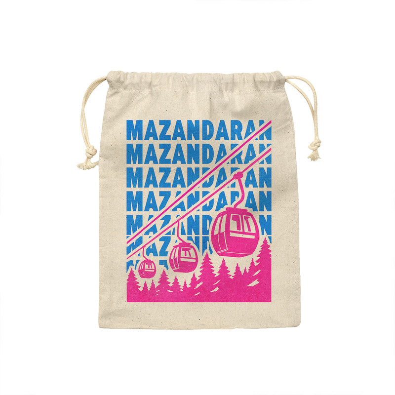 کیسه نان و سبزی ترمه طراحان ایده مدل نماد تله کابین نمک آبرود کد map0097 - S سایز 19x19 سانتی متر