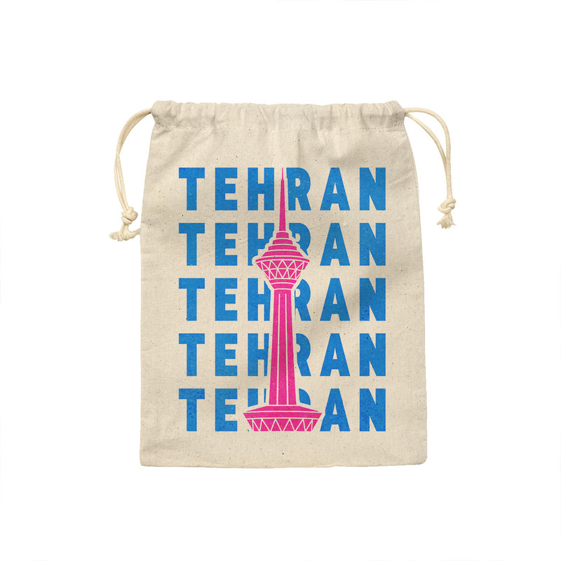 کیسه نان و سبزی ترمه طراحان ایده مدل نماد برج میلاد تهران کد map0124 - S سایز 19x19 سانتی متر