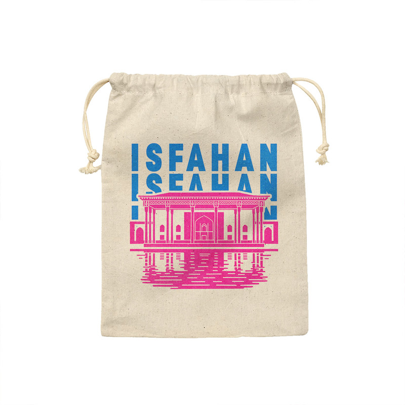 کیسه نان و سبزی ترمه طراحان ایده مدل نماد چهل ستون اصفهان کد map0051 - S سایز 19x19 سانتی متر