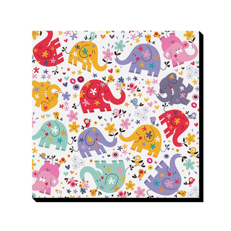 تابلو شاسی کودک ترمه طراحان ایده مدل فیل‌های رنگی کد cfp1040