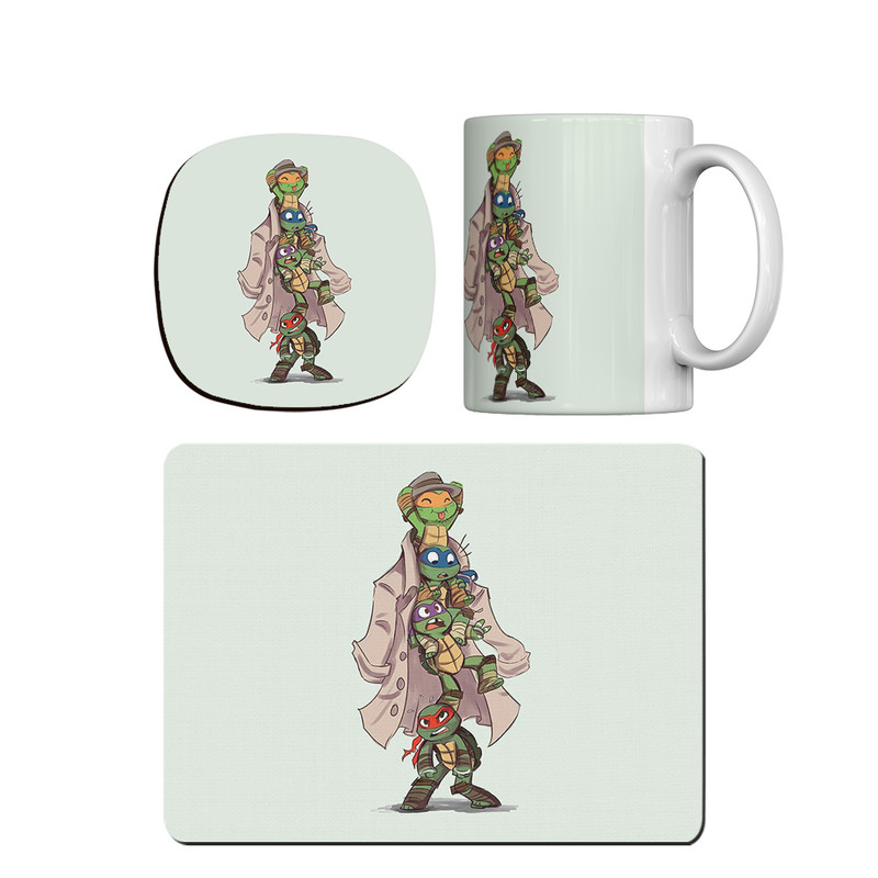 ماگ ترمه طراحان ایده مدل نینجا های بازیگوش کد cfp1601 همراه با زیر لیوانی و موس پد