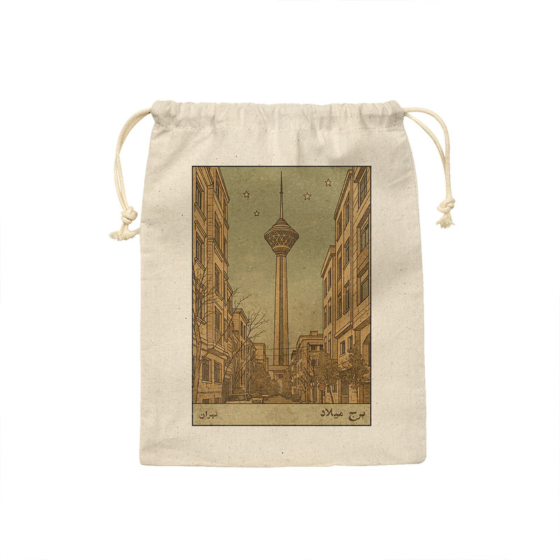 کیسه نان و سبزی ترمه طراحان ایده مدل کارت برج میلاد تهران کد map1526 - S سایز 19x19 سانتی متر