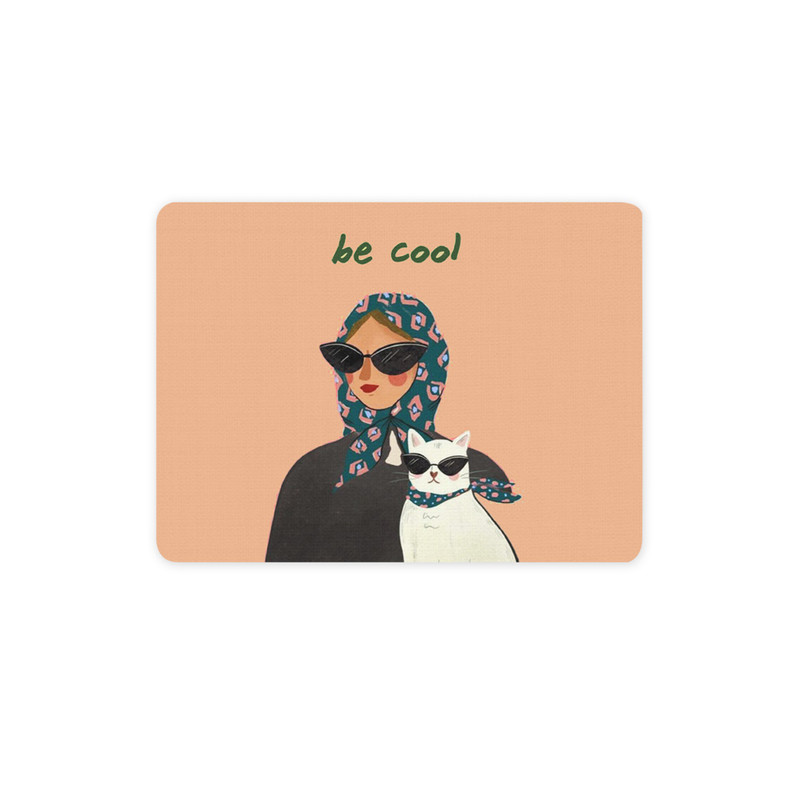 ماوس پد ترمه طراحان ایده مدل گربه و دختر کد strm1062