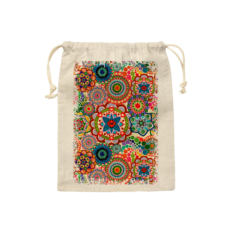 نظم دهنده ترمه طراحان ایده مدل کیسه بنددار گلهای رنگارنگ کد trm513 - L