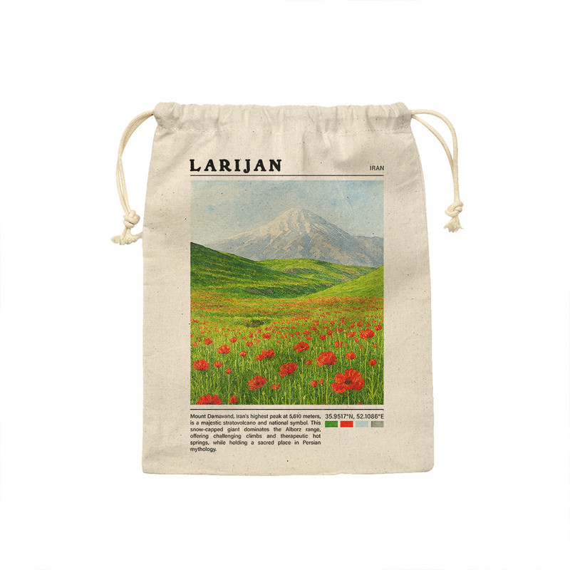 کیسه نان و سبزی ترمه طراحان ایده مدل قله دماوند لاریجان کد map0828 - S سایز 19x19 سانتی متر