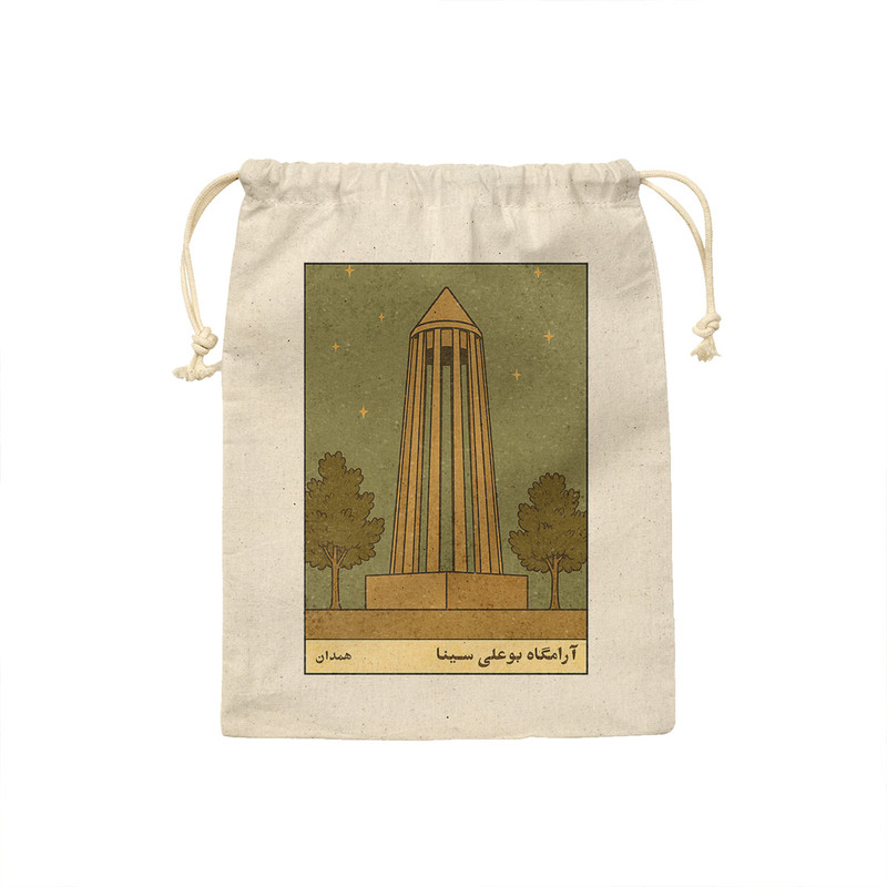 کیسه نان و سبزی ترمه طراحان ایده مدل کارت آرامگاه بوعلی سینا همدان کد map1502 - S سایز 19x19 سانتی متر