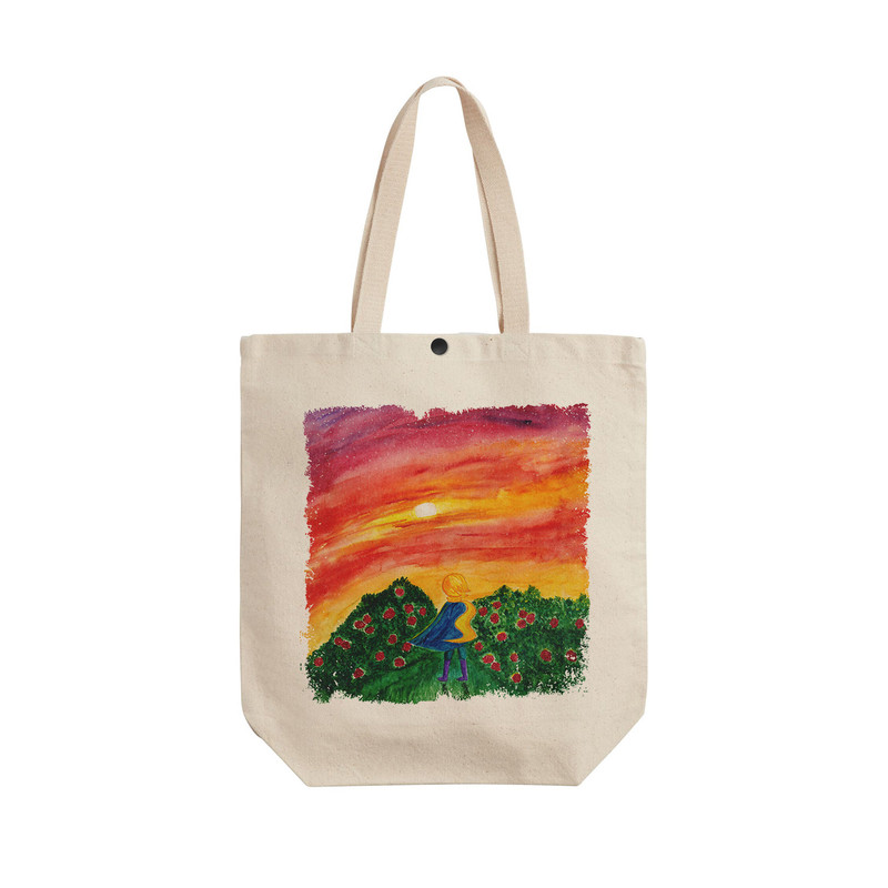 ساک خرید ترمه طراحان ایده مدل شازده کوچولو در باغ کد cfp2033 - L