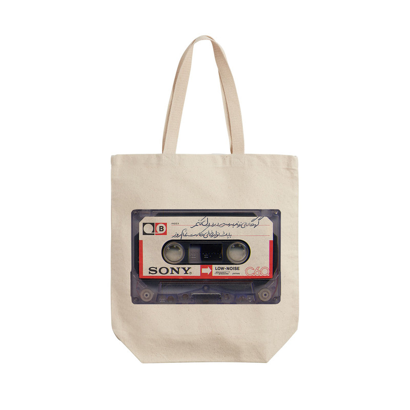 ساک خرید ترمه طراحان ایده مدل نوار خالی کاست کد trm064 - L