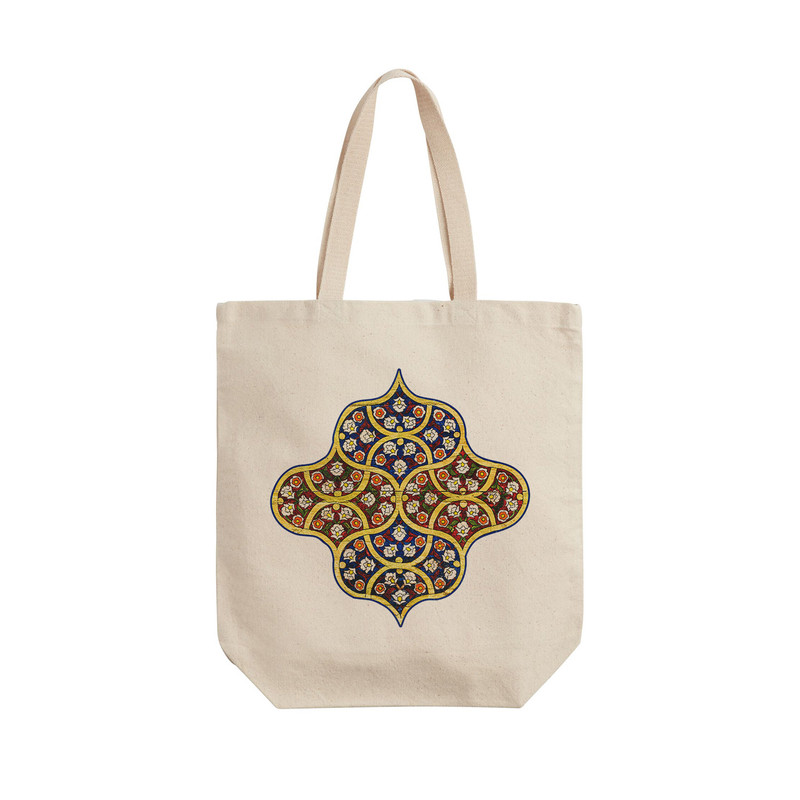 ساک خرید ترمه طراحان ایده مدل کاشی گل گلی کد cfp1382 - L