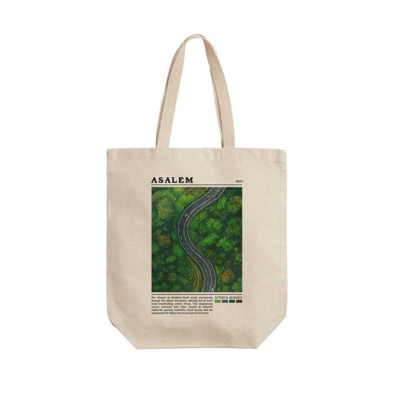 ساک خرید ترمه طراحان ایده مدل جاده اسالم خلخال کد map0840 - L