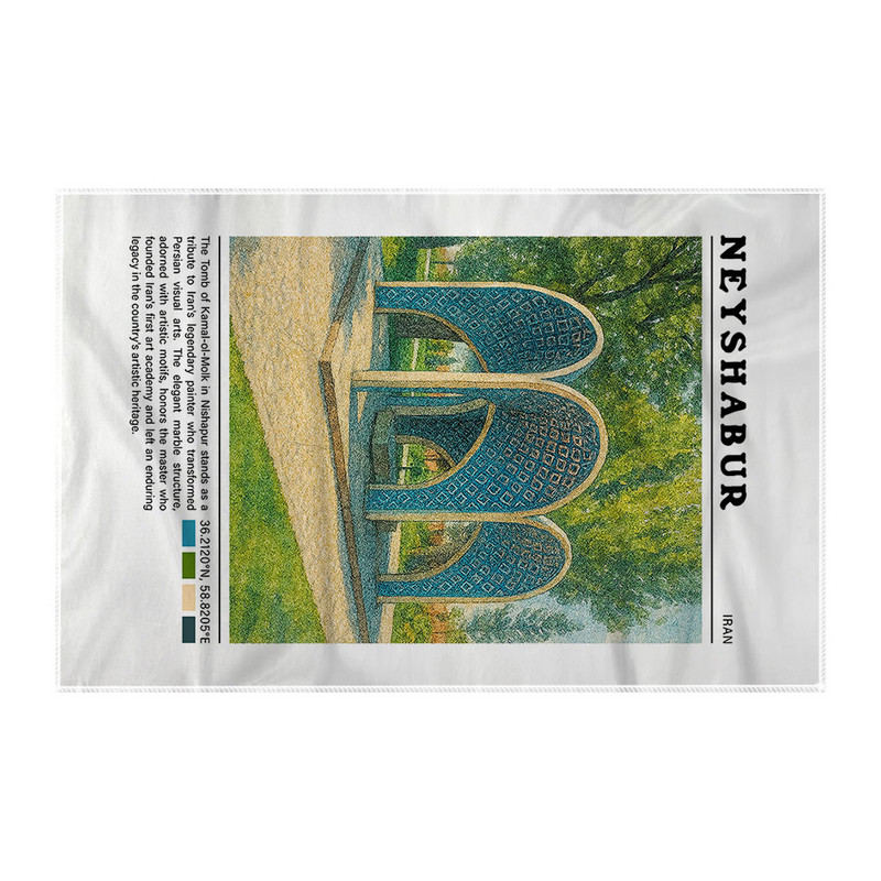 کاغذ کادو ترمه طراحان ایده مدل آرامگاه کمال الملک نیشابور کد map0814 سایز 57x37 سانتی متر