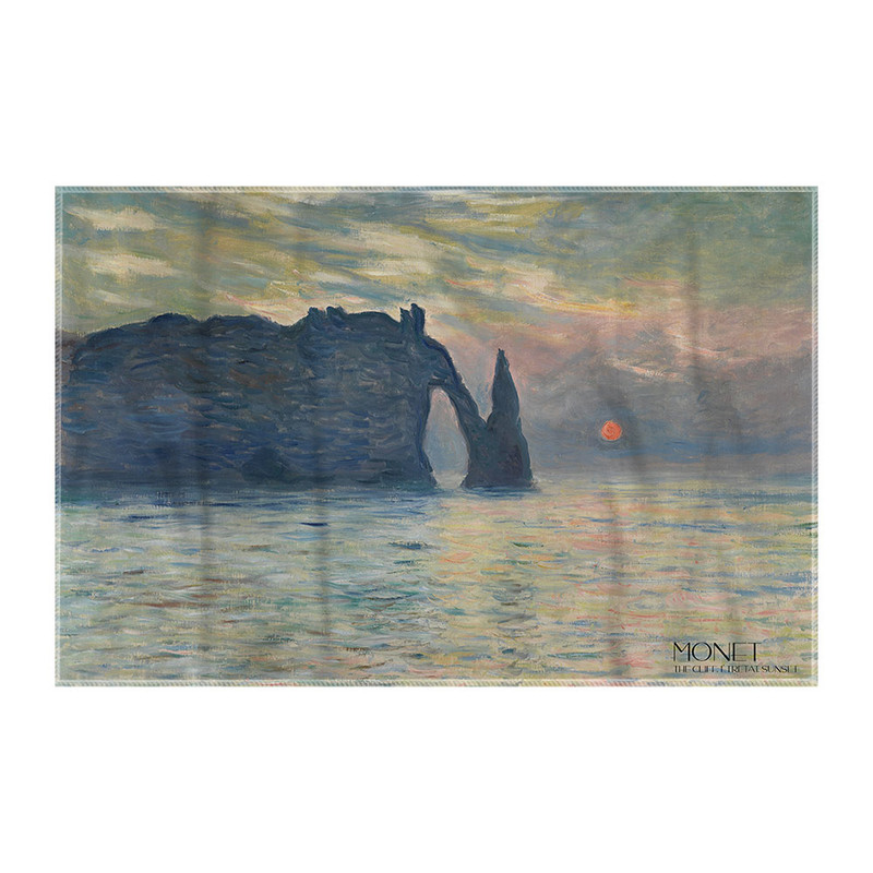 کاغذ کادو ترمه طراحان ایده مدل صخره های اترتات، غروب آفتاب از مونه کد art0206 سایز 57x37 سانتی متر