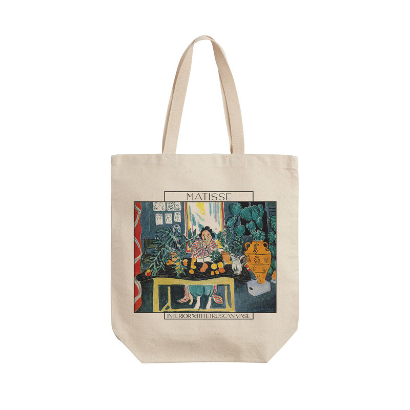 ساک خرید ترمه طراحان ایده مدل نمای داخلی با گلدان رومی از ماتیس کد art0614 - L