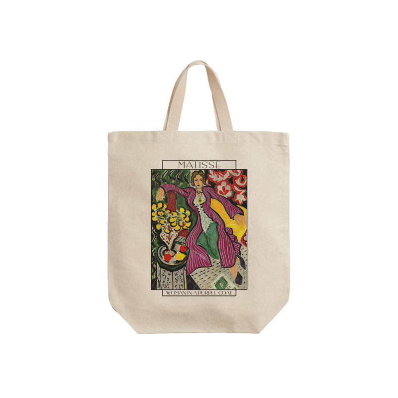 ساک خرید ترمه طراحان ایده مدل زنی با عبای بنفش از ماتیس کد art0699 - S