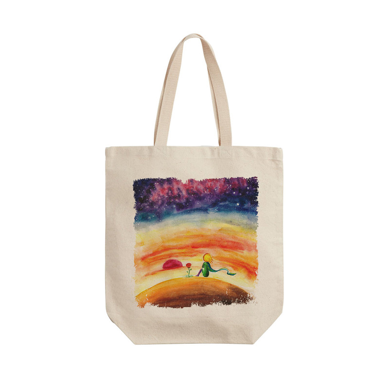 ساک خرید ترمه طراحان ایده مدل شازده کوچولو و گل کد cfp2034 - L