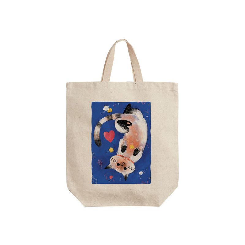 ساک خرید ترمه طراحان ایده مدل گربه تنبل کد strm1083 - S