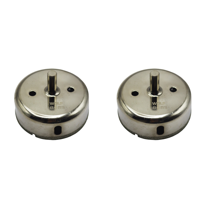 مته گرد بر شیشه ولف مدل YP-080 سایز 80 میلی متر مجموعه 2  عددی 