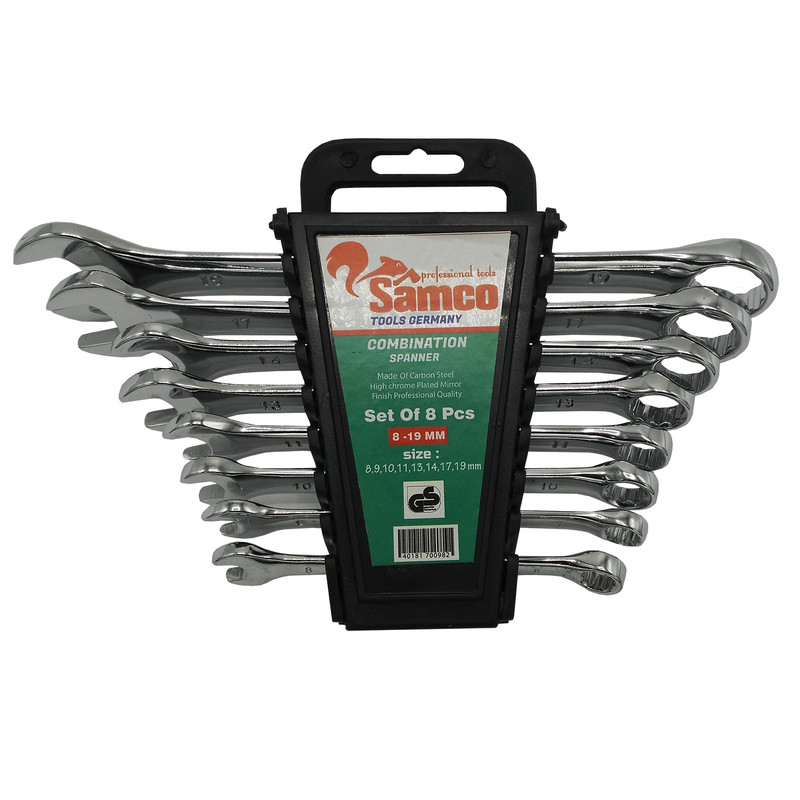 مجموعه 8 عددی آچار یک سر تخت و یک سر رینگی سامکو مدل YP08