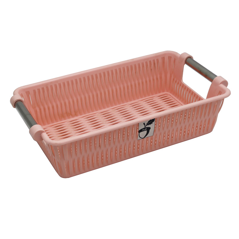 سبد آشپزخانه مدل بلوط طرح بامبو دسته استیل کد YPK-SIZE3-28CM