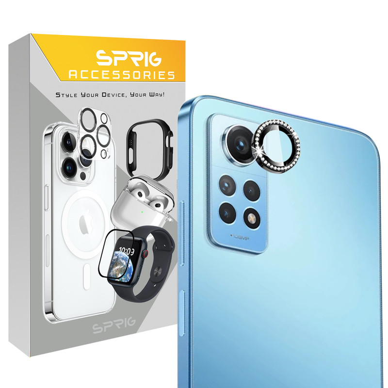 محافظ لنز دوربین رینگی اسپریگ مدل Ring Metal Diamond مناسب برای گوشی موبایل شیائومی Redmi Note 12 Pro 4G
