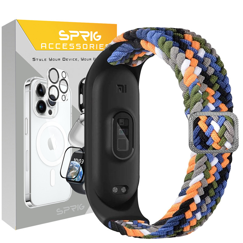 بند اسپریگ مدل Braided Dual Color مناسب برای ساعت هوشمند شیائومی Mi band 7