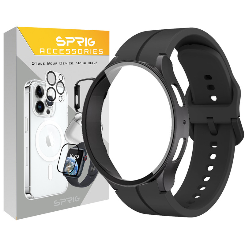 بند اسپریگ مدل Silic ORG Guard مناسب برای ساعت هوشمند سامسونگ Galaxy Watch 5 44mm به همراه کاور