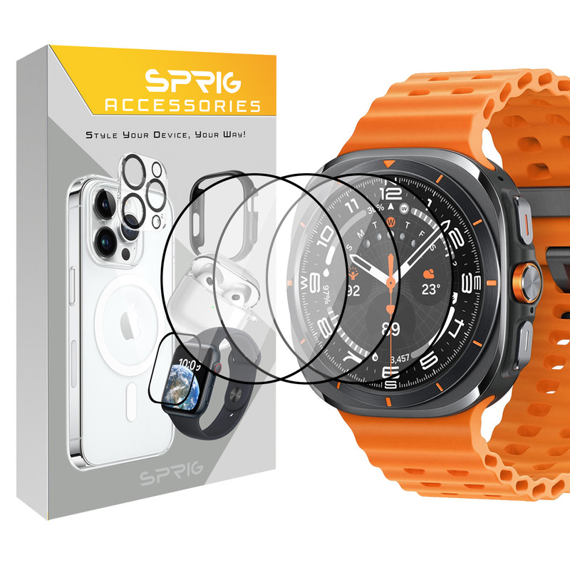 محافظ صفحه نمایش اسپریگ مدل Pmma-SPG مناسب برای ساعت هوشمند سامسونگ Galaxy Watch 7 Ultra 47mm بسته سه عددی