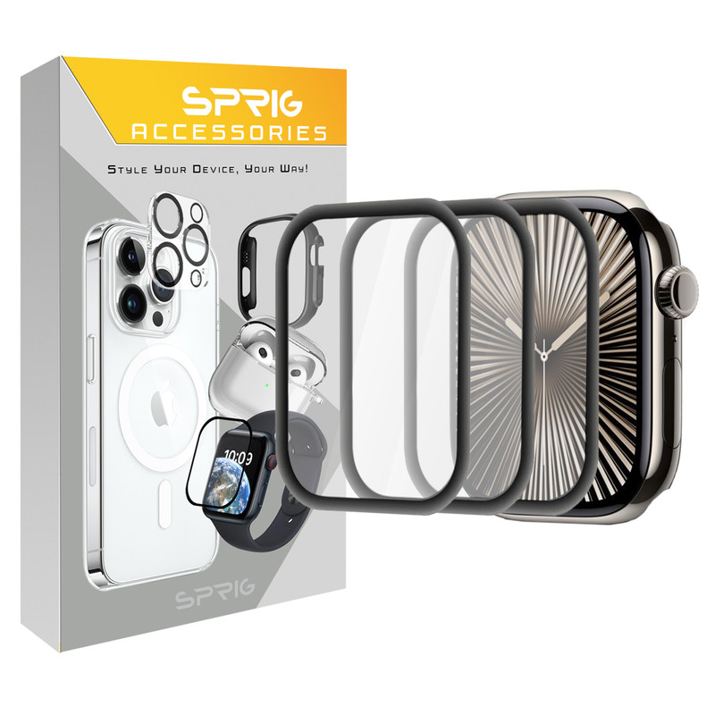 محافظ صفحه نمایش اسپریگ مدل Pmma-SPG مناسب برای اپل واچ Series 10 46mm بسته سه عددی