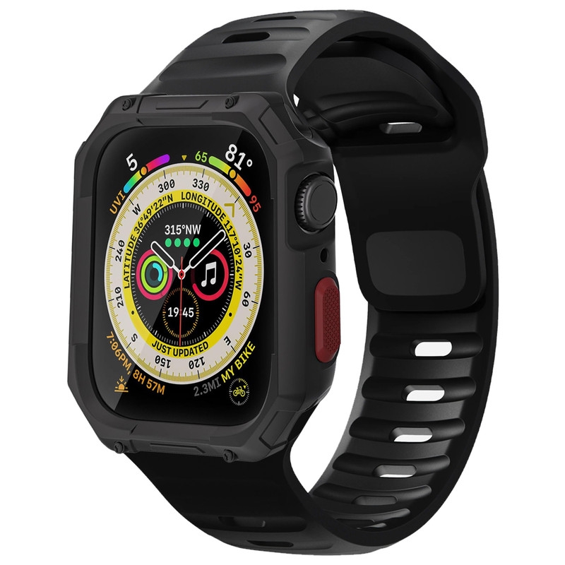 بند اسپریگ مدل Hexa Spig مناسب برای اپل واچ سایز 41 mm سری 7/8/9 به همراه کاور