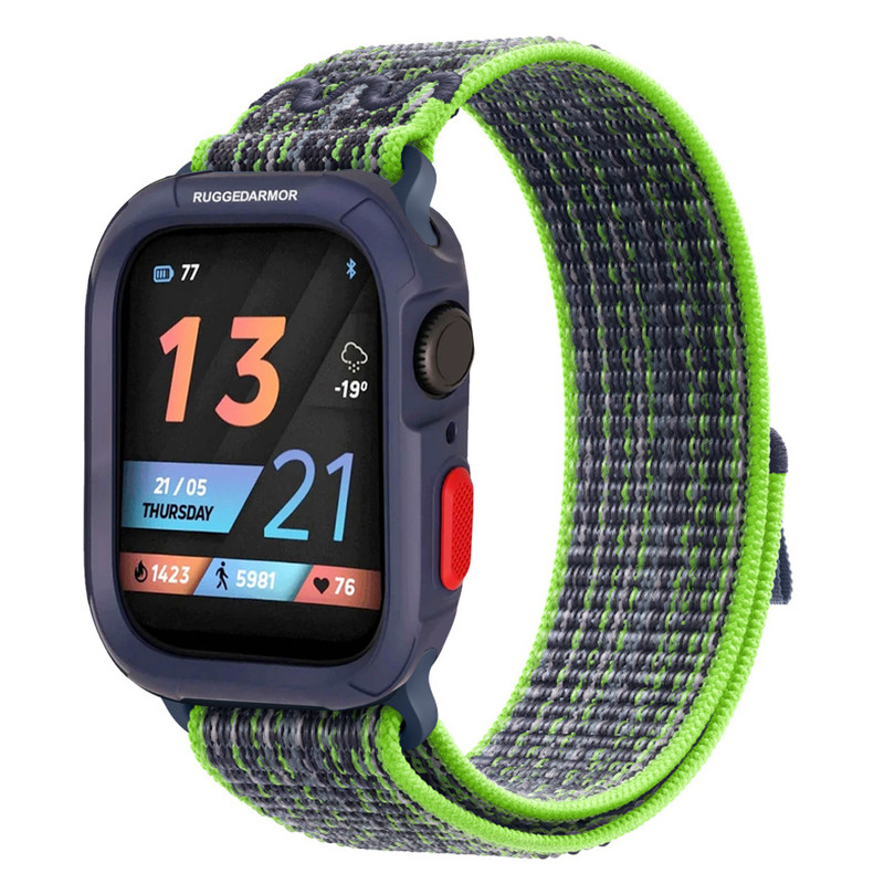 بند اسپریگ مدل Nylon NK Rugged مناسب برای اپل واچ سایز 44/45mm سری 4/5/6/7/8/9 به همراه کاور