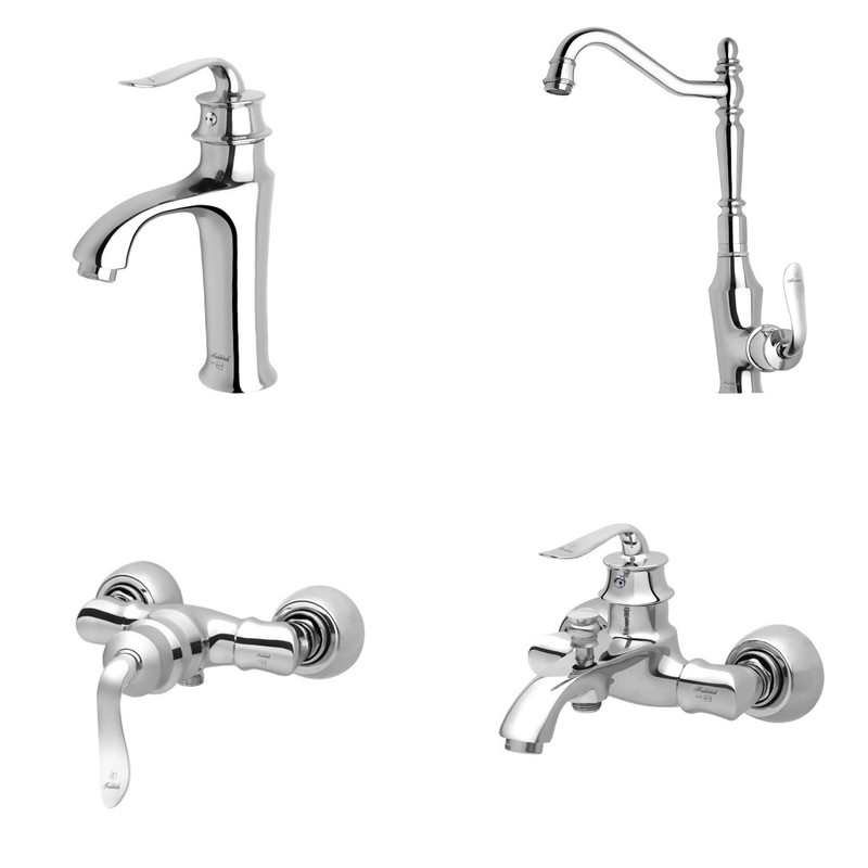 ست شیرآلات مدل زرشام بامبو بسته 4 عددی