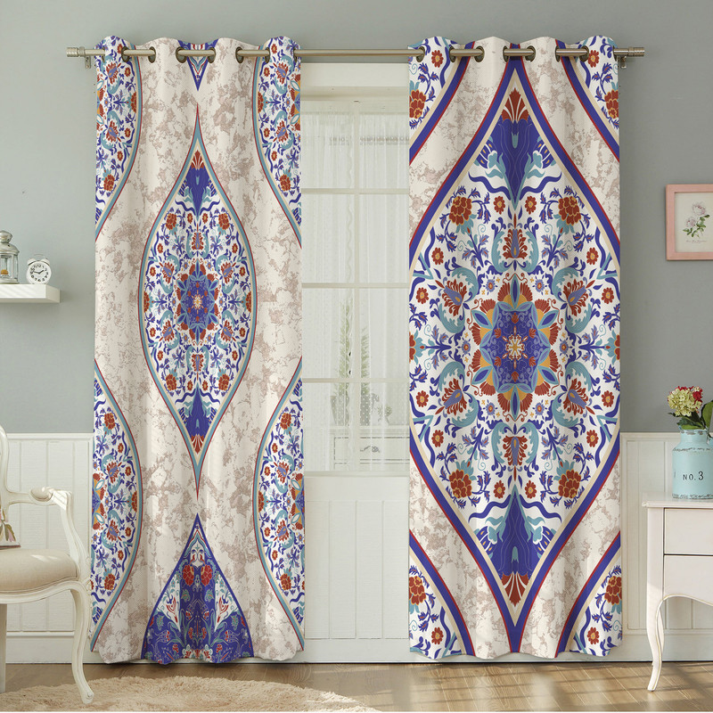 پرده نیروانا طرح  سنتی مدل هازان کد 4728 سایز 140×280 سانتی متر