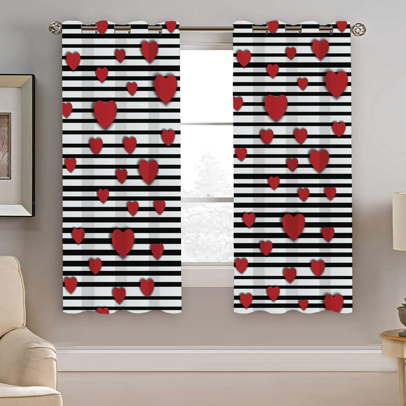 پرده نیروانا طرح قلبی مدل مخمل کد 8039 سایز 140×200 سانتی متر