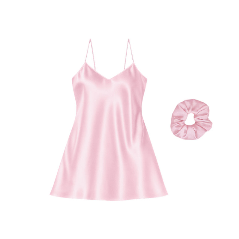 لباس خواب زنانه آنی لوکس مدل رویال کد 66409 به همراه اسکرانچی مو