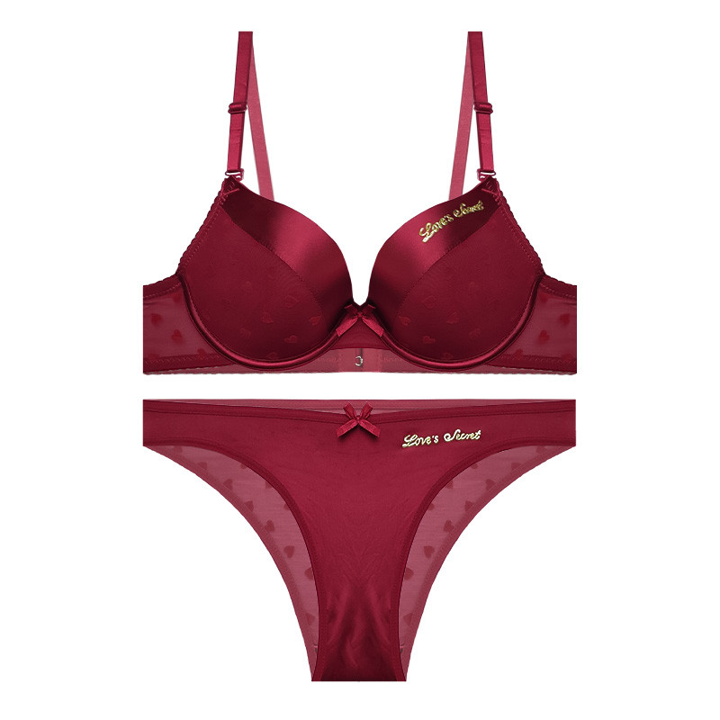 ست شورت و سوتین زنانه آنی لوکس مدل نیم جک فنردار ساتن و تور طرح قلب کد 862396ST