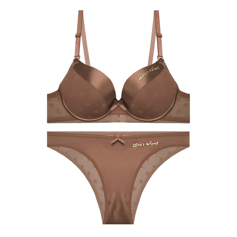 ست شورت و سوتین زنانه آنی لوکس مدل نیم جک فنردار ساتن و تور طرح قلب کد 862393ST