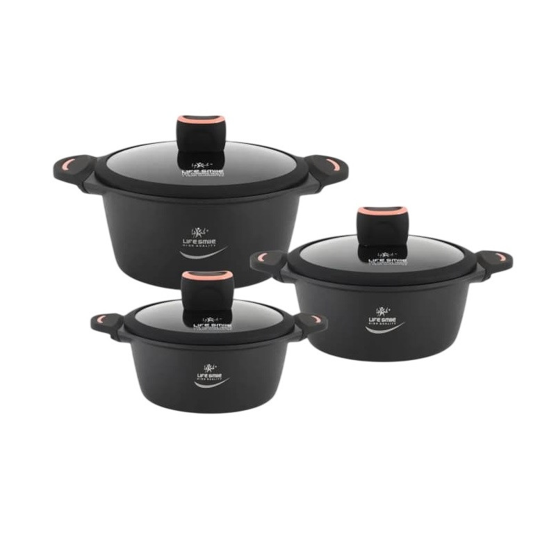 سرویس قابلمه تیتانیوم 6 پارچه لایف اسمایل مدل LIFEP13-6-2