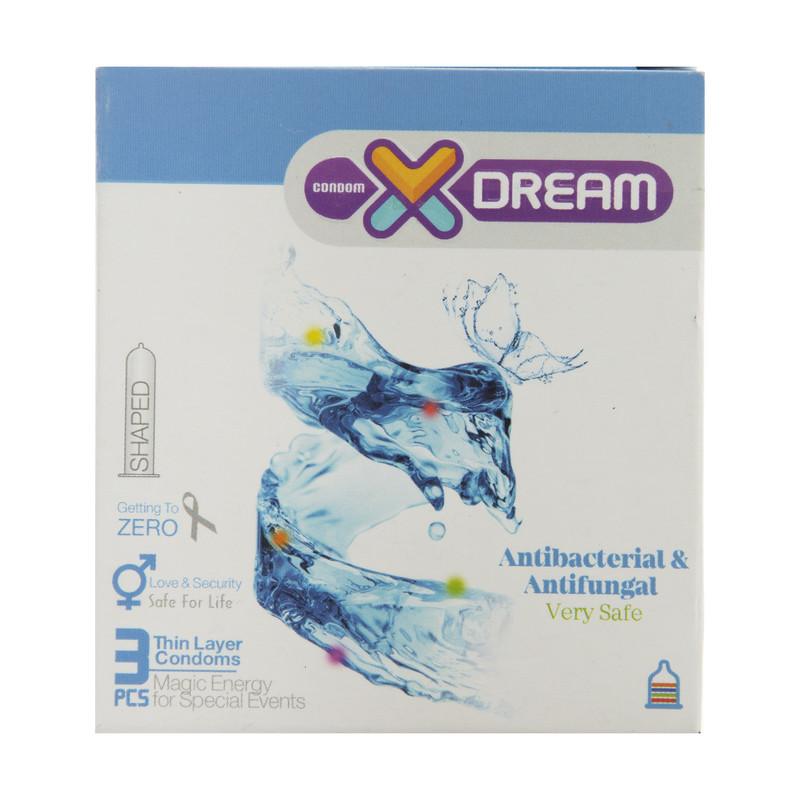 کاندوم ایکس دریم مدل Antibacterial And Antifungal بسته 3 عددی
