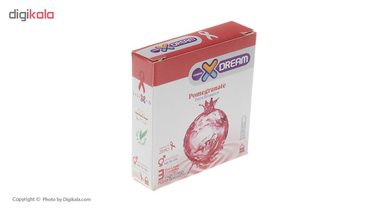 کاندوم ایکس دریم مدل Pomegranate بسته 3 عددی