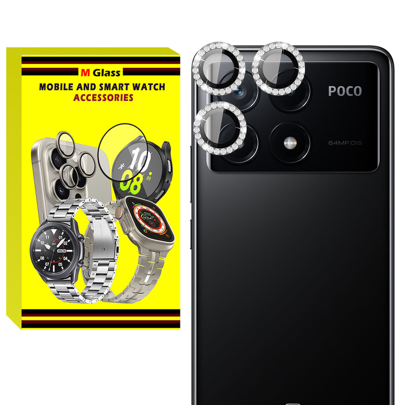 محافظ لنز دوربین فلزی ام‌گلس مدل RNG Diamond MG مناسب برای گوشی موبایل شیائومی Poco X6 Pro