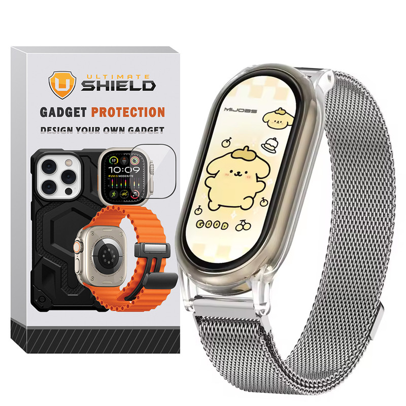 بند آلتیمیت شیلد مدل Milanese Set مناسب برای ساعت هوشمند شیائومی Mi Band 8 12mm به همراه کاور