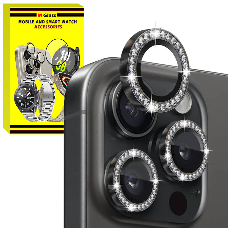 محافظ لنز دوربین فلزی ام‌گلس مدل RNG Diamond MG مناسب برای گوشی موبایل اپل iPhone 16 Pro Max