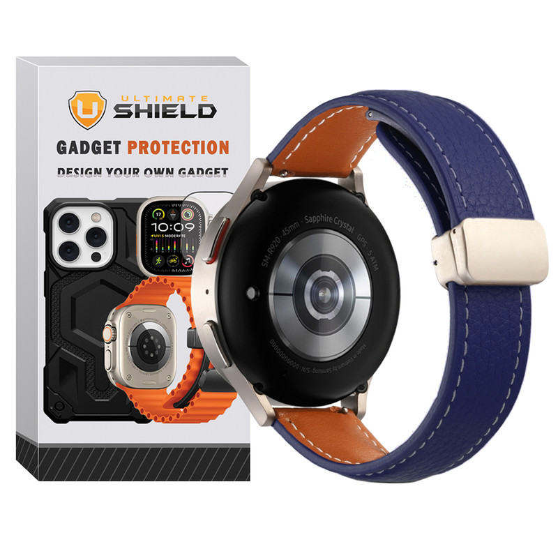 بند آلتیمیت شیلد مدل MAG Leather UL مناسب برای ساعت هوشمند سامسونگ Galaxy Watch 4 44mm / 5 44mm / 6 44mm / 7 44mm