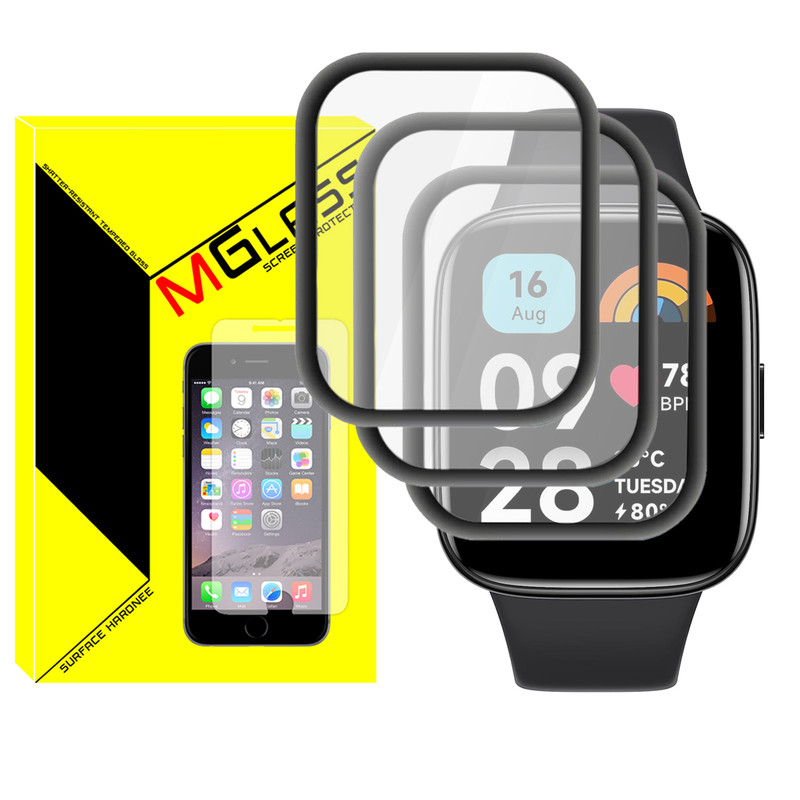 محافظ صفحه نمایش نانو ام‌گلس مدل Pmma-MG مناسب برای ساعت هوشمند شیائومی Redmi Watch 3 / Watch 3 Active بسته سه عددی