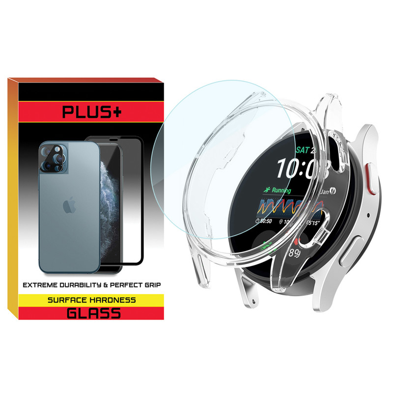 کاور پلاس مدل PC Bumper PL مناسب برای ساعت هوشمند سامسونگ Galaxy Watch 7 44mm به همراه محافظ صفحه نمایش