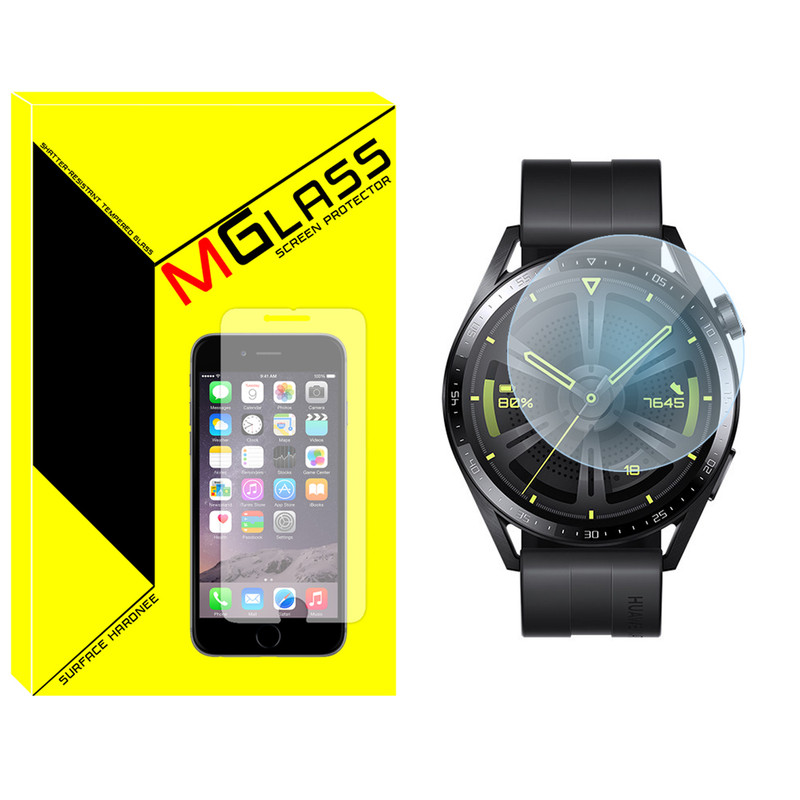 محافظ صفحه نمایش شیشه‌ای ام‌گلس مدل Glass-MG مناسب برای ساعت هوشمند هوآوی Watch GT3 46mm