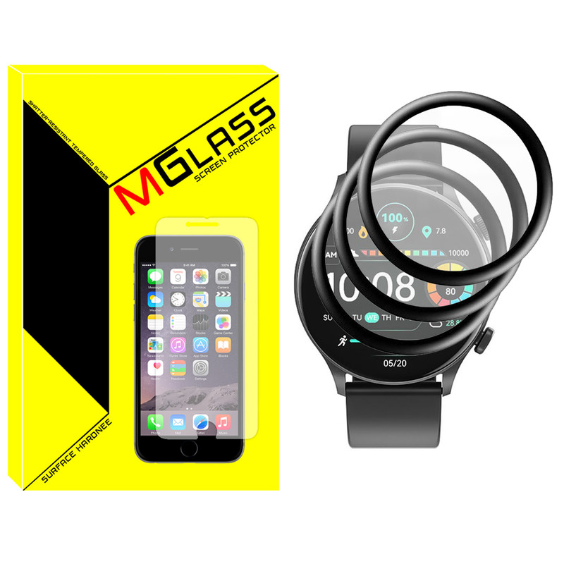 محافظ صفحه نمایش نانو ام‌گلس مدل Pmma-MG مناسب برای ساعت هوشمند هایلو Solar Plus بسته سه عددی